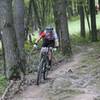 Racing up "Roots Rock"at Nordic Mountain.