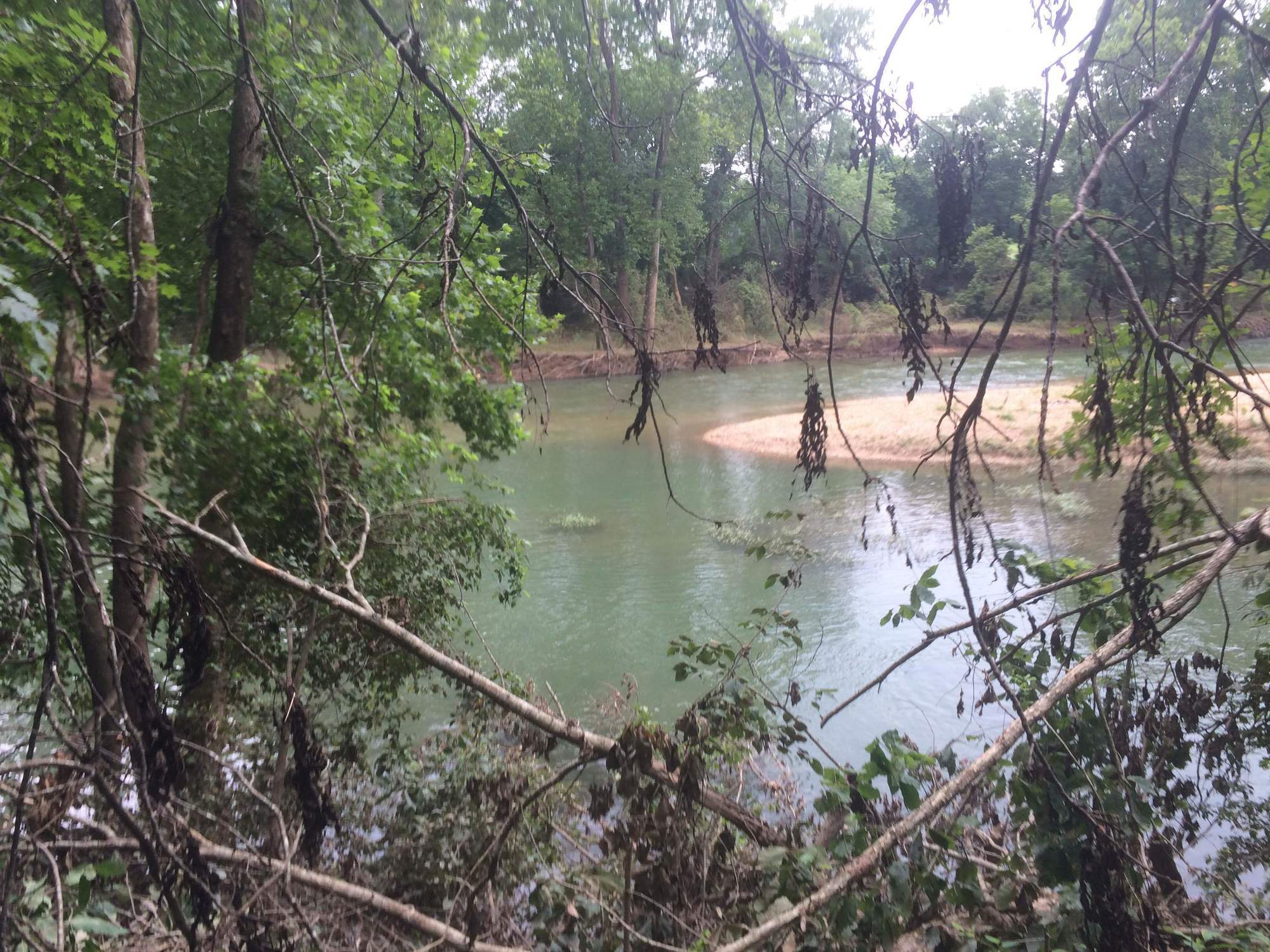 The first view of the James River from the West Loop; the view is