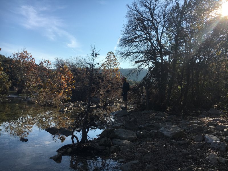 The big Barton Creek crossing. In order to continue on the main portion