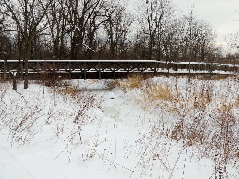 Bridge 4. Coffee Creek is frozen over.