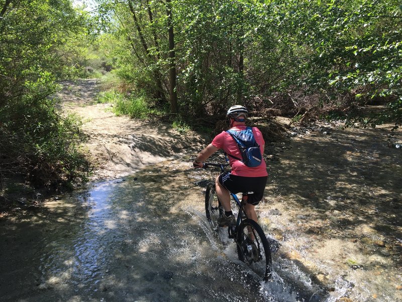 Traversing one of the many creek crossings.
