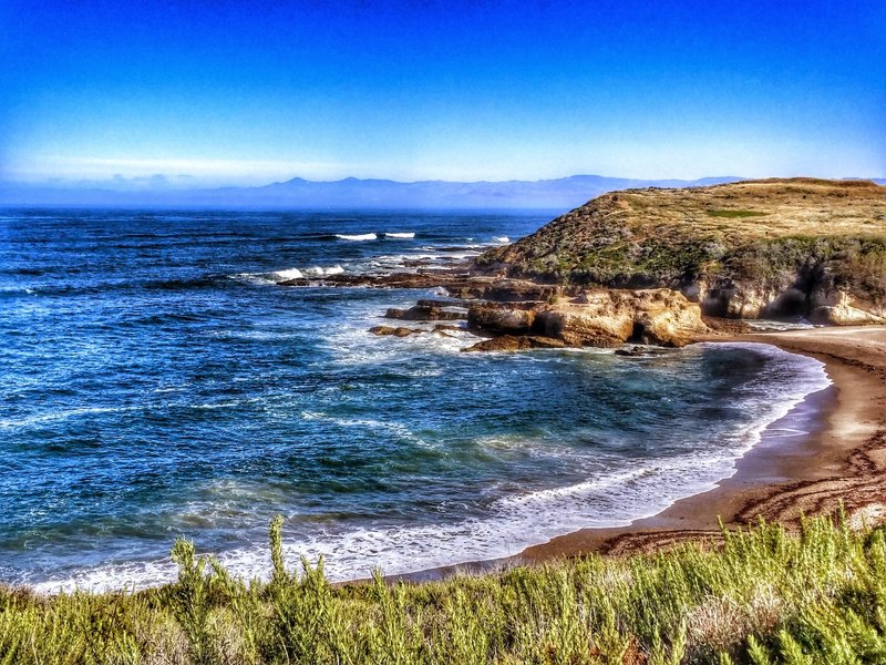 Bluffs over the Pacific Ocean.