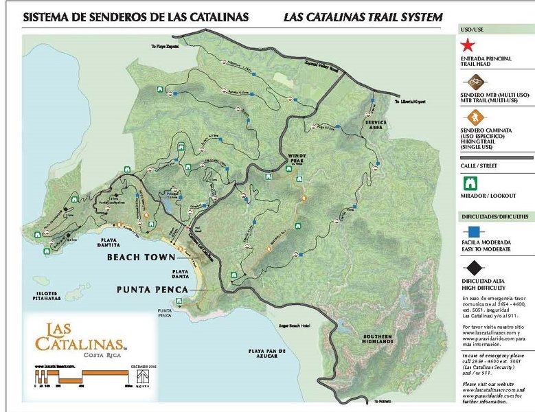 Map of Las Catalinas Trail System.