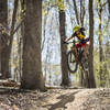 Catching air on the first of 3 consecutive humps. Pic by Harold N.