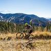 Riding across an overlook on the Frazer Mountain Road