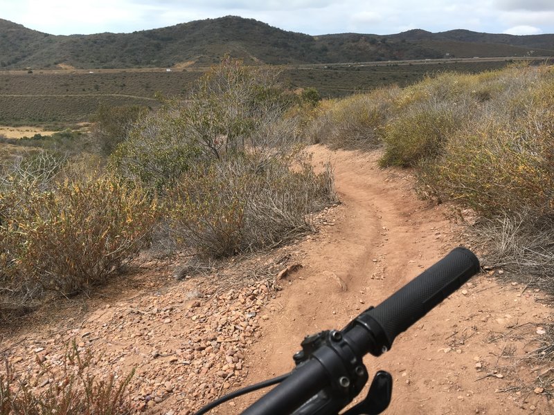 Descending the Stagecoach South Trail near the highway intersection of 73 and Laguna Canyon Road.