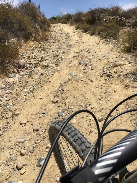 Parts of Tijeras Canyon Trail can be tricky with loose, dry stones and rocks.