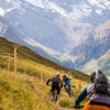 Descending into a scenic valley on the Daovs Epic Ride.