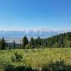 View of the Tetons from the road up.