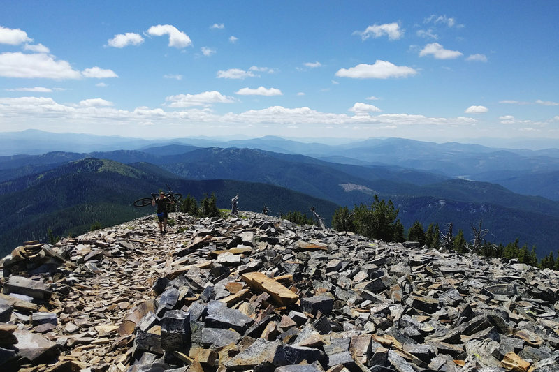 Hike-a-bike to the summit of Abercrombie.