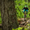 Isaac Pattis looks ahead as he enters the rock garden on Hidden Trail at Post Canyon during the Cascadia Dirt Cup.