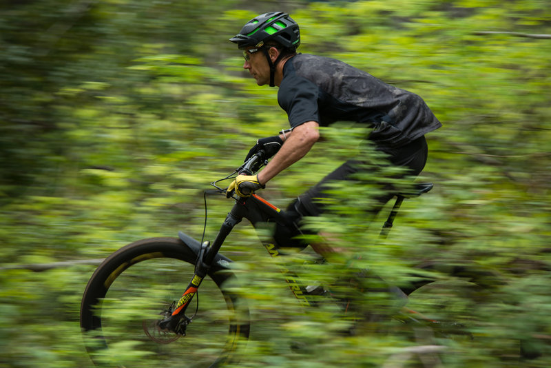 A racer pedals hard through the upper Ken A (170) during day one of the Cascadia Dirt Cup.