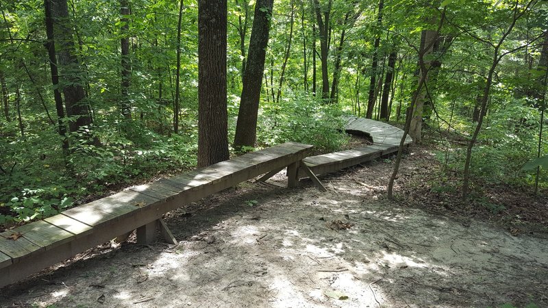 Some of the wooden features available for riding at Klondike Park.