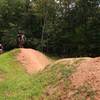 Getting air on the dirt jumps.