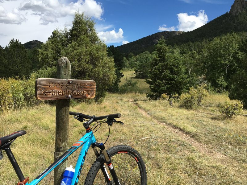 At the apex of the H-G Ranch Trail.