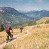 Near the top of the Wasatch Crest Trail, looking down into Big Cottonwood Canyon.