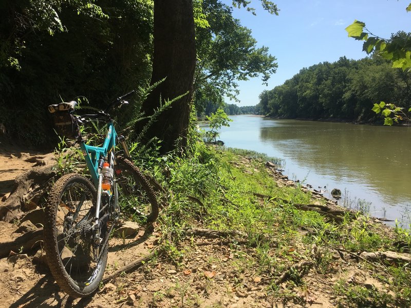 The trail runs next to the Meramec River; this is a nice place to stop and enjoy the day.