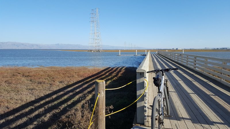 Sailing Station Pier at end of San Francisquito Trail.