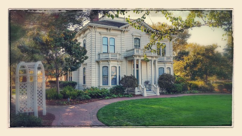 Historic Rengstorff House, near the start of Permanente Creek Trail, was moved here from its original location in downtown Mountain View.