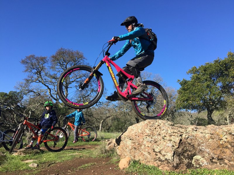 Dad showing the kids how it's done.