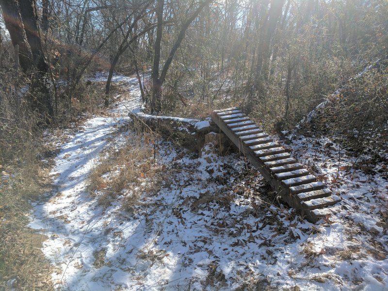 Old Log Ramp Part-way down Froflo, a wood ramp leads into a skinny log ride.