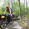 A rider cruises through Gambrill State Park in route to Michaux State Forest.