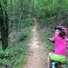 The flat and well-maintained trails at Paynes Creek Trail System are great for riders of all ages.