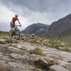 The descent from Coire Roill summit is filled with loose rocks and slickrock.