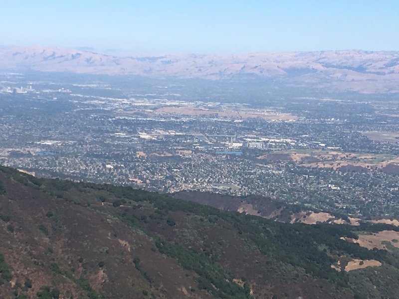 Silicon Valley and the Diablo Range as seen from the the Mount Umunhum summit.