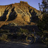 Just past a big air, its worth stopping for a view of gooseberry mesa.