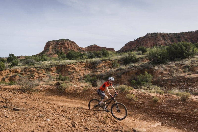 Canyon Loop Trail features the closest views of the buttes (from a mountain bike)
