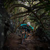 Lower sections offer some cool jungle shade amongst the volcanic rocky gnar, duck!