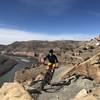 Heading south on the Kokopelli trail, with the Colorado River below...