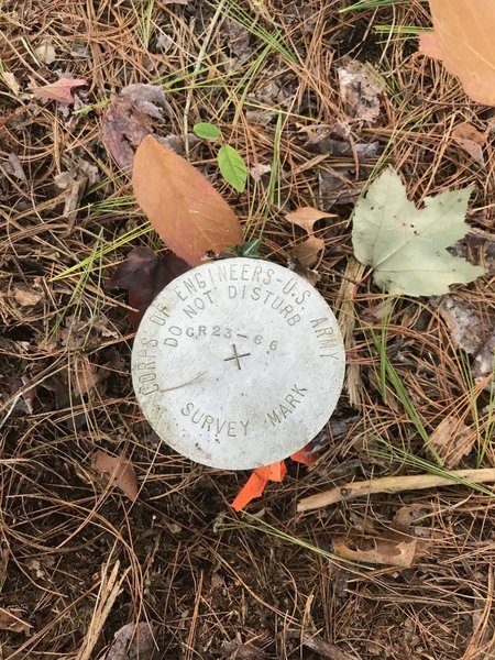 Survey marker from US Corps of Engineers