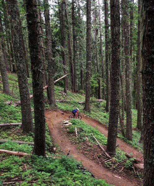 The first big corner on the upper section of the Goods.