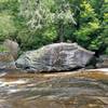 Large boulders on Riding Ford trail river crossing.