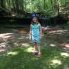 From training wheels to trails - taking a break next to the falls on Thomas Reserve