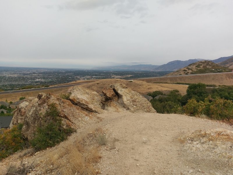 Views over Draper from the rocky outcrop along the Little Valley Loop Trail