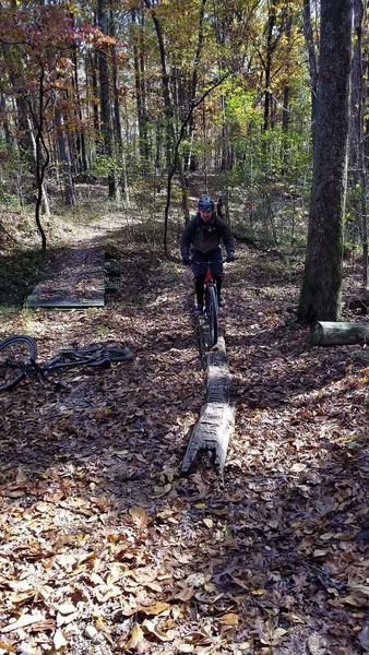 Log Riding Sport First successful log ride.