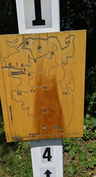 The trail map that is posted on each marker post