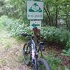 The Heart of Appalachia Bike Route leaves the trail here....