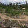 A pair of bermed turns on Moose Meander bike loop