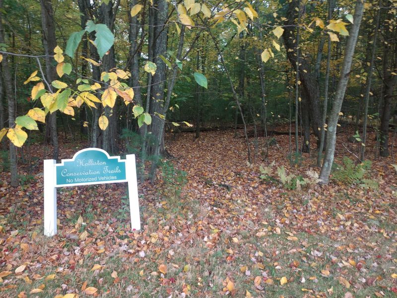 Trail entrance at the cul-de-sac at the top of Pinecrest Road Holliston