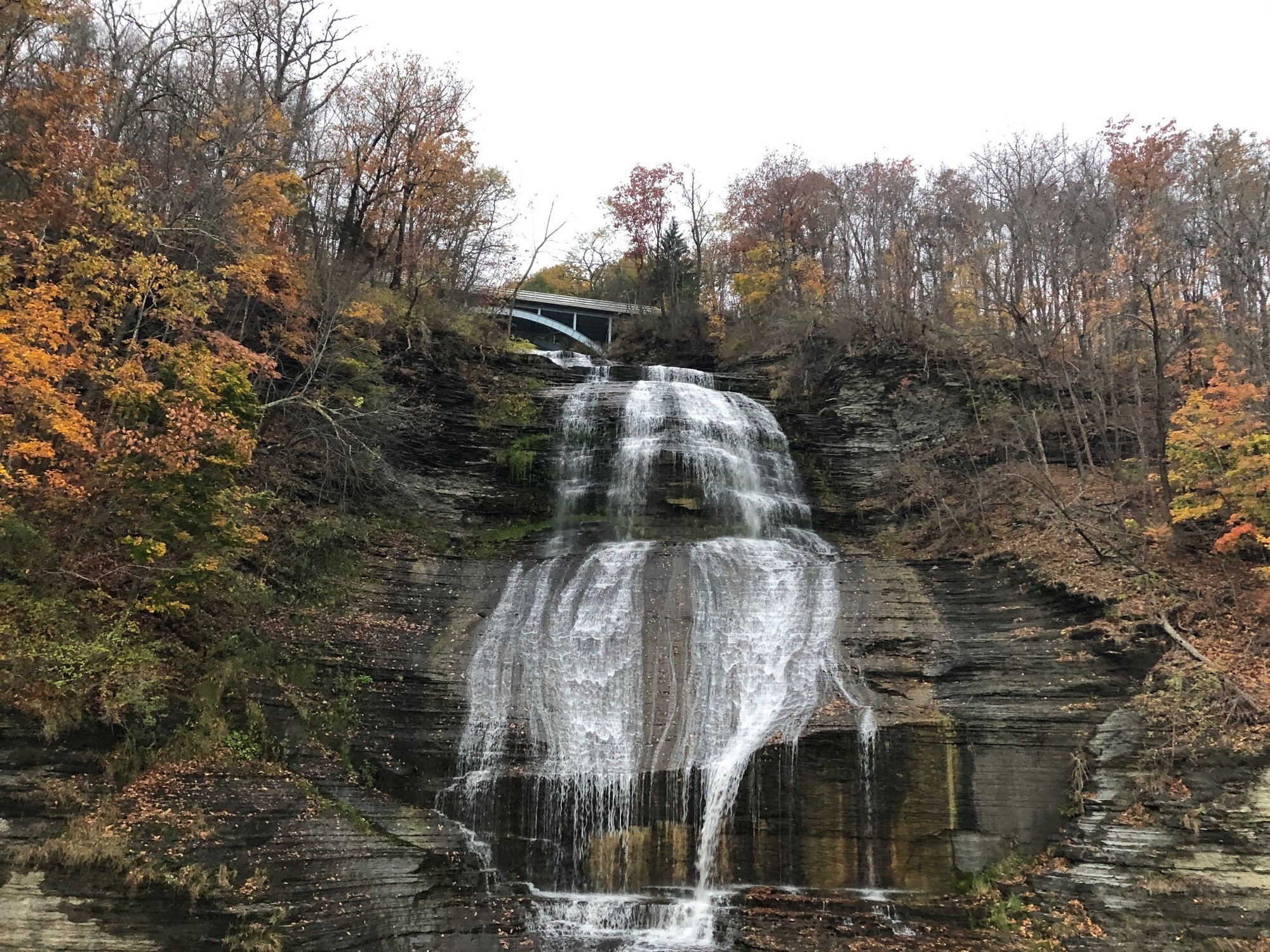 Short detour off the rail trail to catch the view of Montour Falls.