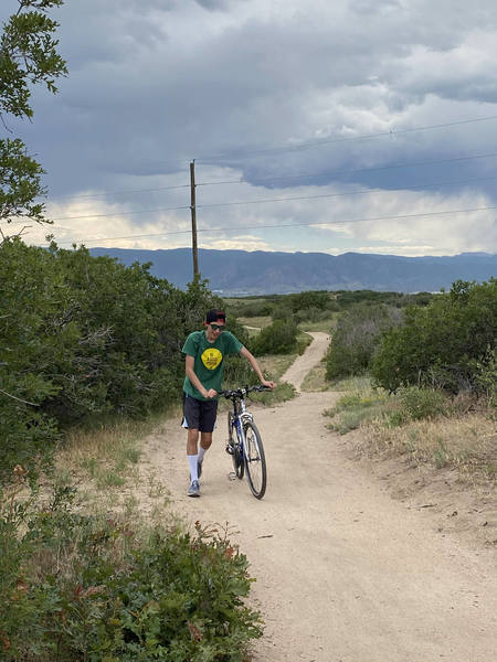 walking bike uphill