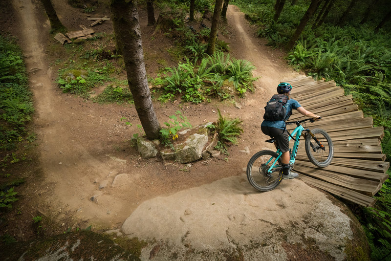 Dirt, rock, and wood are the foundations of a great trail.