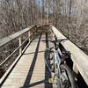 Two way traffic on the bridge to lost loop. Great trails!