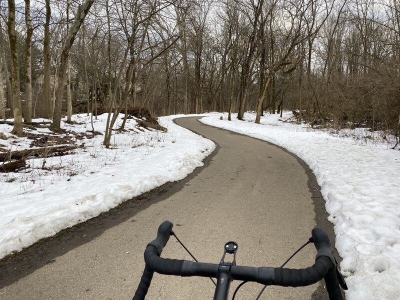 Great trail year round.  It's heavily used and multi use so if you're looking to set a land speed record this isn't the place.  This is a great connector trails to see parts of the city.