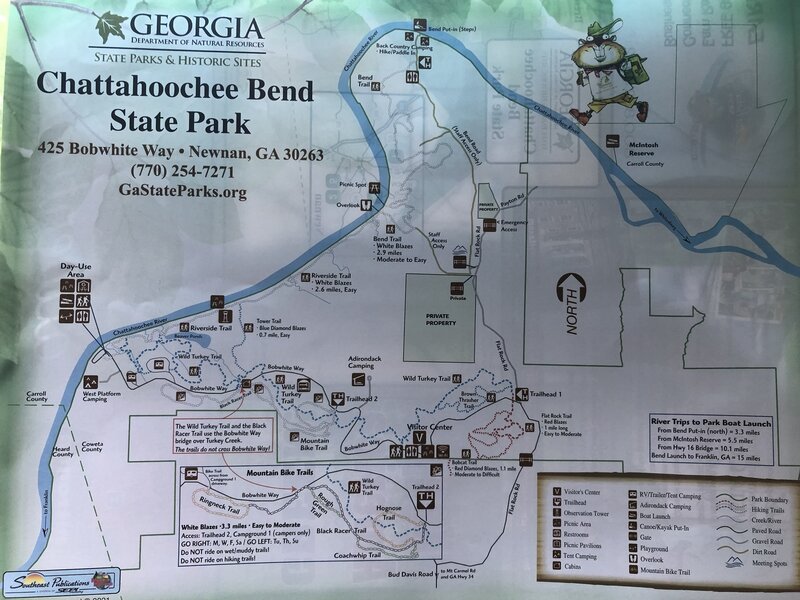 Chattahoochee Bend State Park Trail Map Chattahoochee Bend State Park