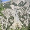 The highly erosive geology above the road up the Ubayette Valley to the Col du Larche.